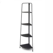 ANGOLIERA PIEGHEVOLE 4 RIPIANI IN METALLO 53X37X155CM  COLORE NERO