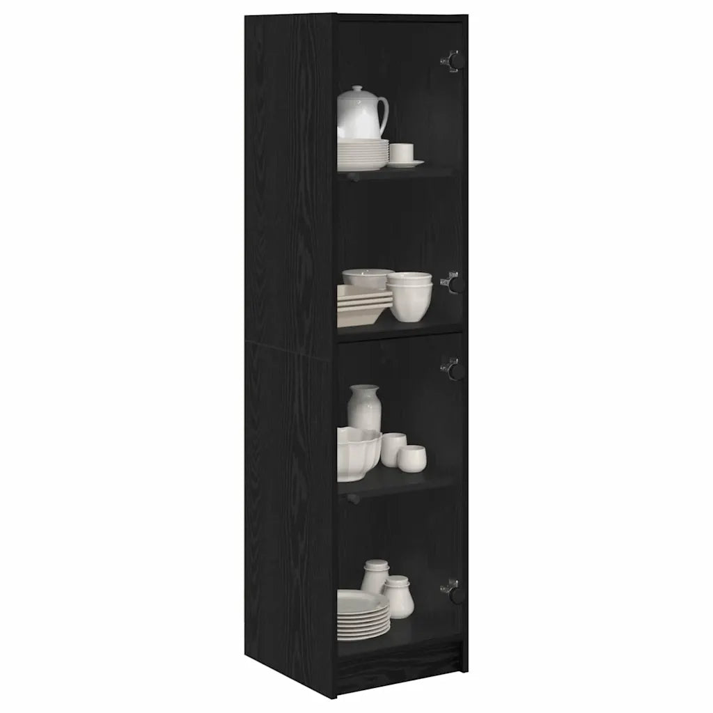 Credenza-Buffet-Armadio da cucina Rovere Nero 35 x 37 x 142 cm Legno multistrato 260189