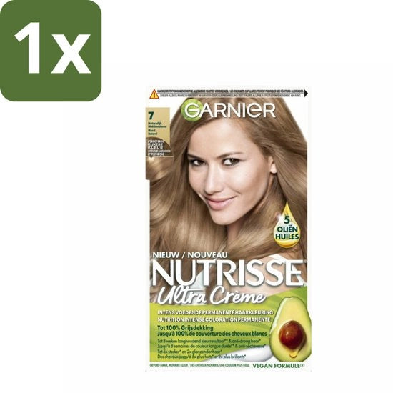 1 x Nutrisse Ultra Crème 7 - Colorante per Capelli - Blond Naturale - Intensivo - Colorante Permanente - Colorante per Capelli - Blond Naturale - Copertura dei Capelli Grigi - Colorante Nutrizionale per Capelli