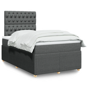 Giroletto a Molle con Materasso Grigio Scuro 120x190cm Tessuto