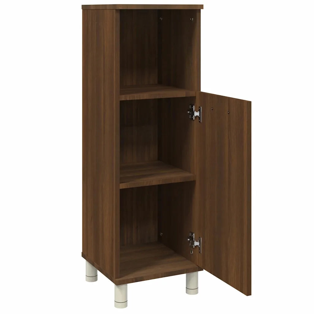 Armadietto Bagno Rovere Marrone 30x30x95cm in Legno Multistrato 815608