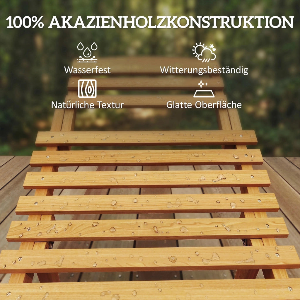 Lettino da giardino pieghevole in legno con cuscino e testiera ¨C zephmum ¨C Beige 183x54x63 cm