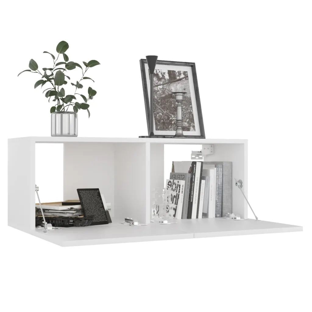 Mobili TV 4 pz Bianchi 80x30x30 cm in Legno Multistrato 3074451