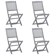 Sedie da Giardino Pieghevoli 4 pz in Legno Massello d'Acacia cod mxl 39296