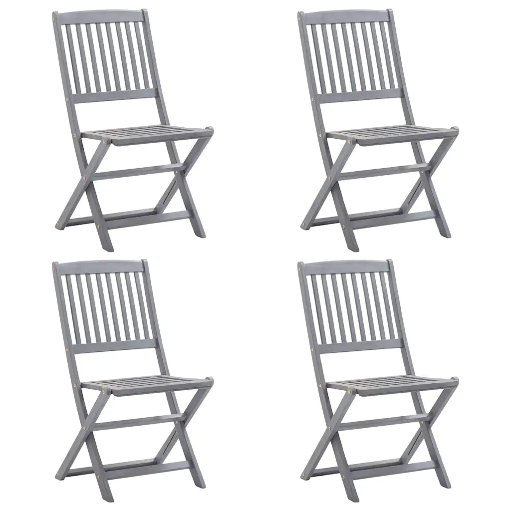 Sedie da Giardino Pieghevoli 4 pz in Legno Massello d'Acacia cod mxl 39296