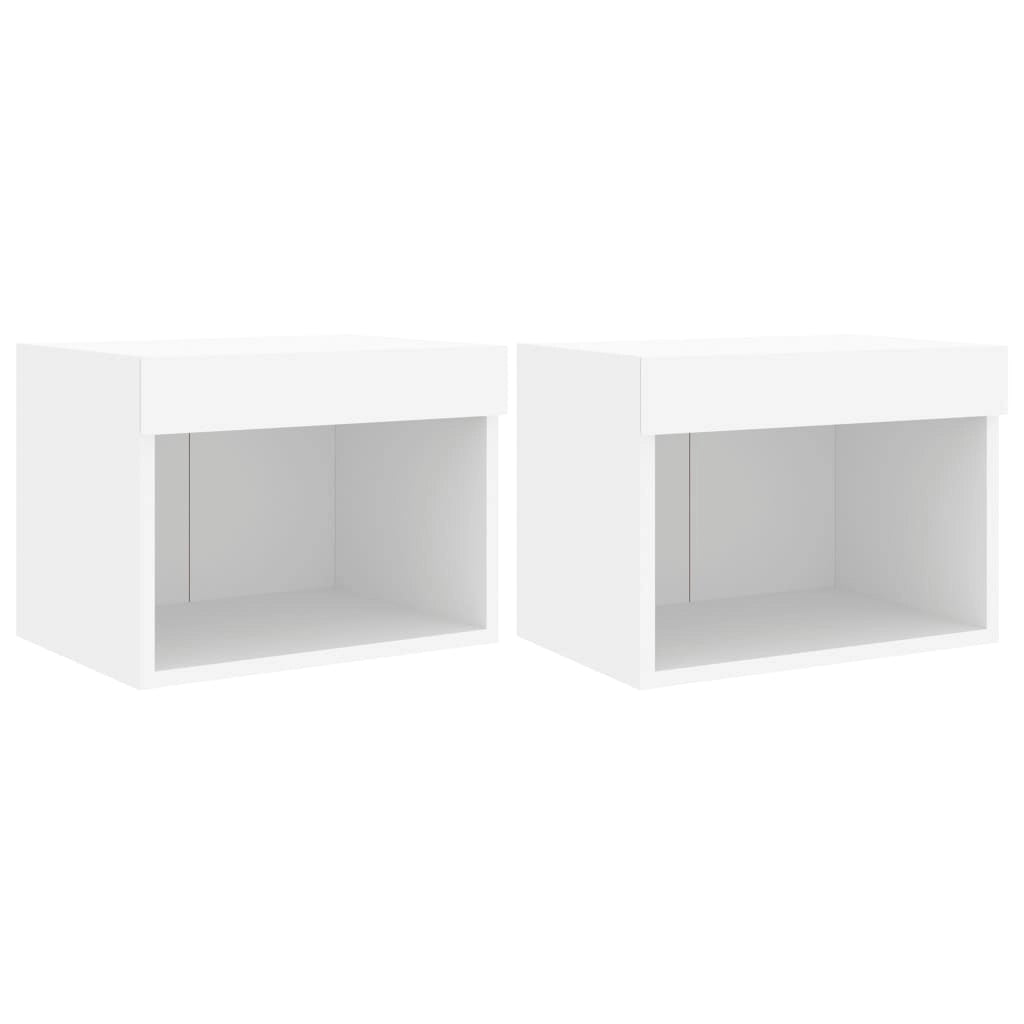 Comodini con Luci LED a Parete 2pz Bianchicod mxl 134020