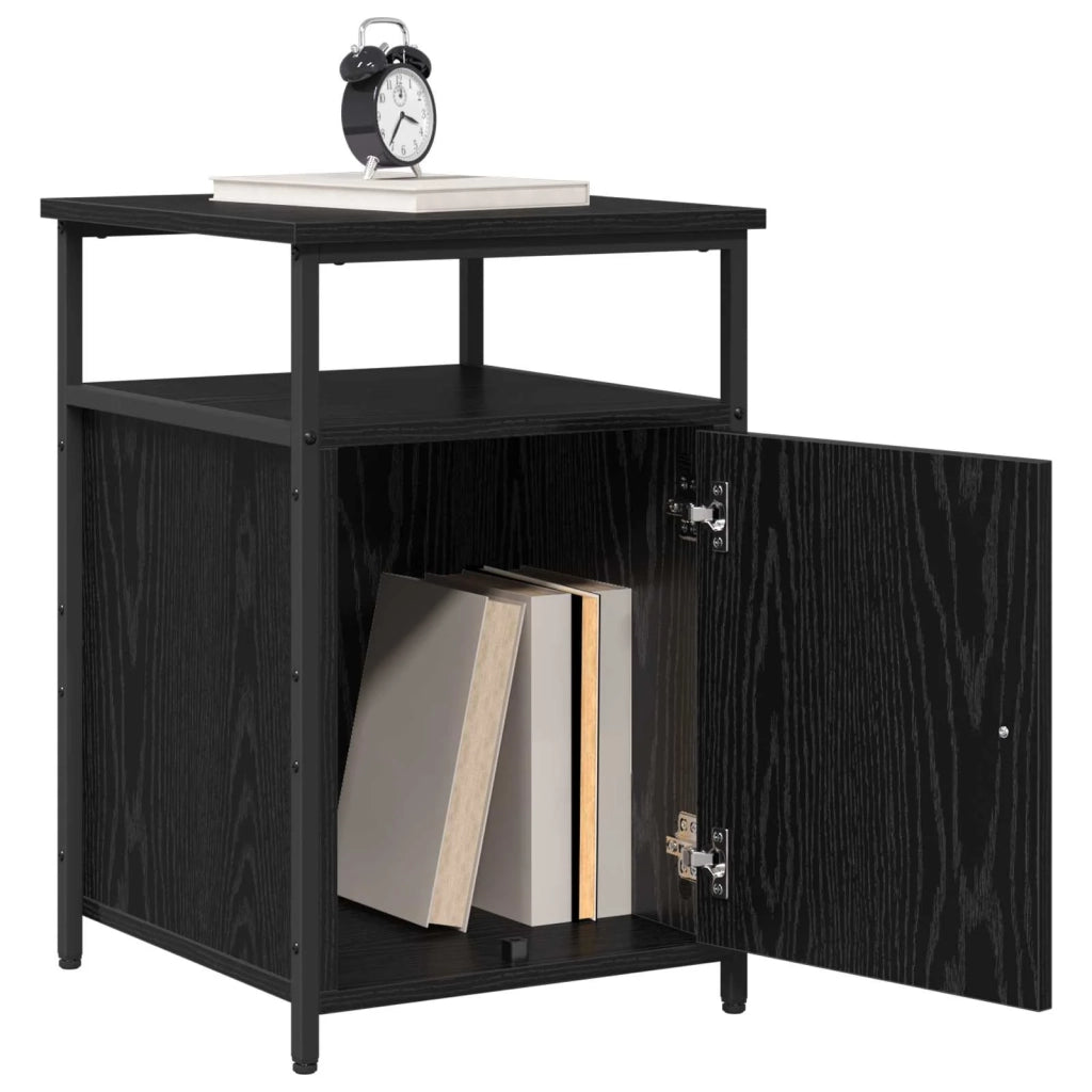 Set di 2 Comodini | Armadio da Notte | Mobiletto da notte Rovere nero Legno multistrato
