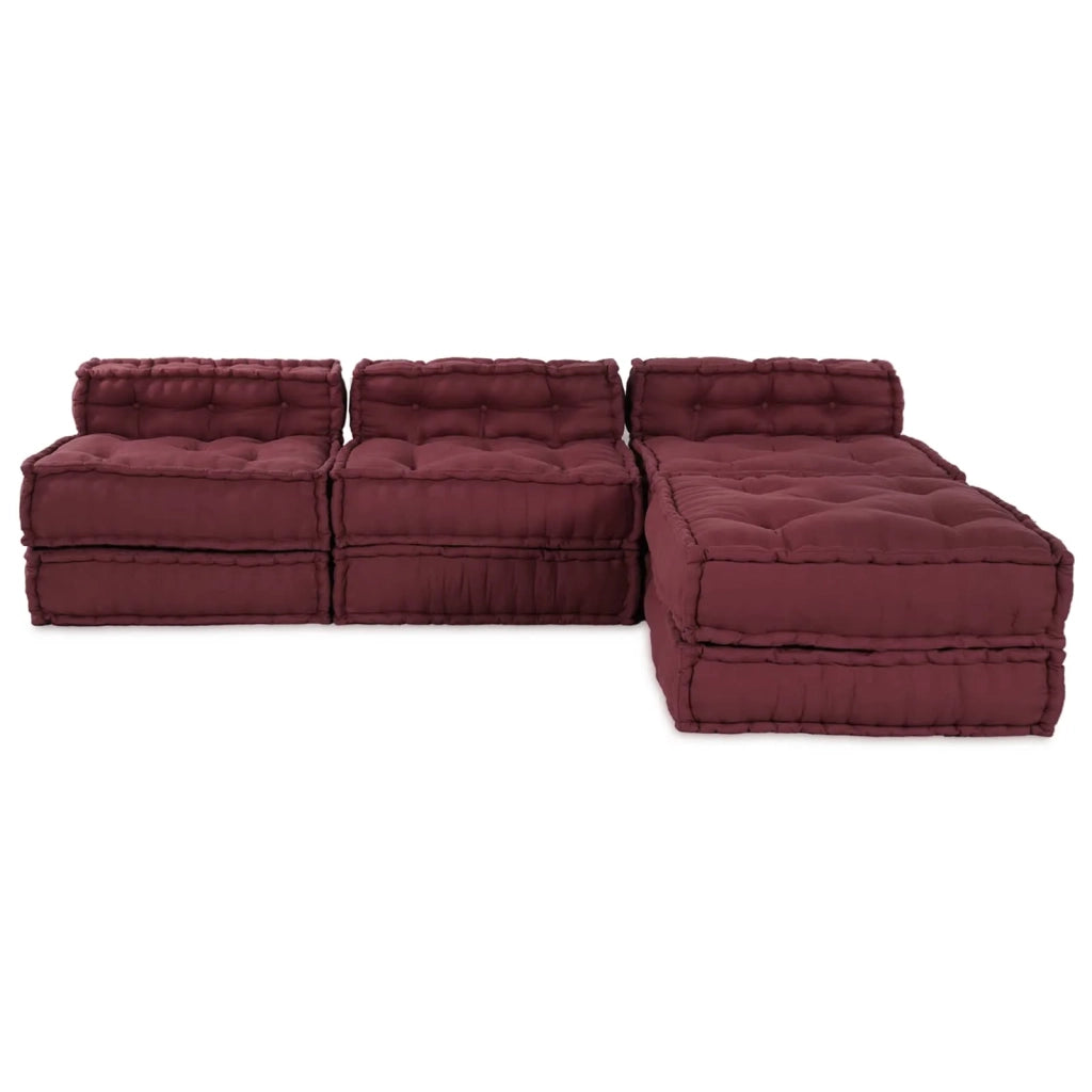 Divano modulare 4 pcs Bordeaux Tessuto 3315074