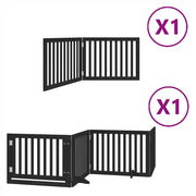 Cancello per Cani Porta Pieghevole Nero 6 Pannelli 480cm Pioppo CFW9989096