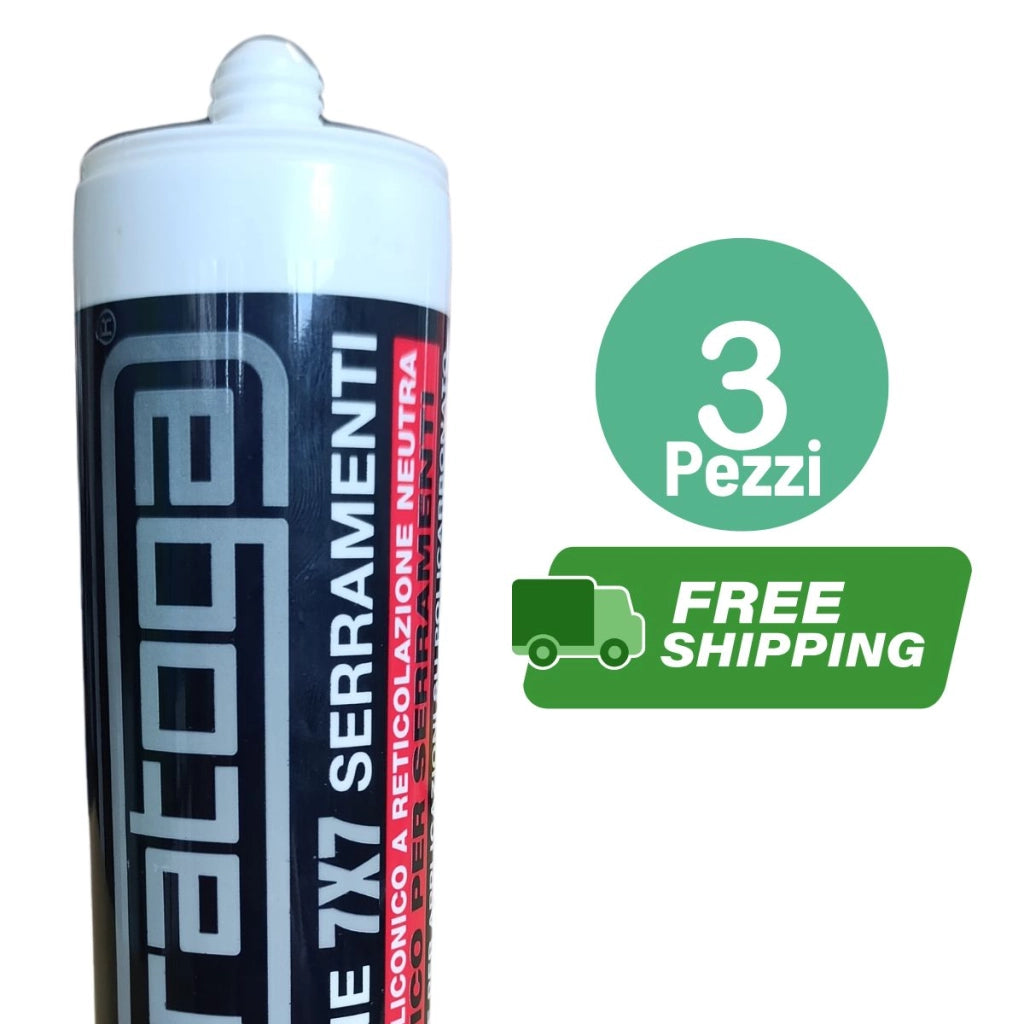 Silicone sigillante 7x7 TRASPARENTE neutro Saratoga 3 pezzi