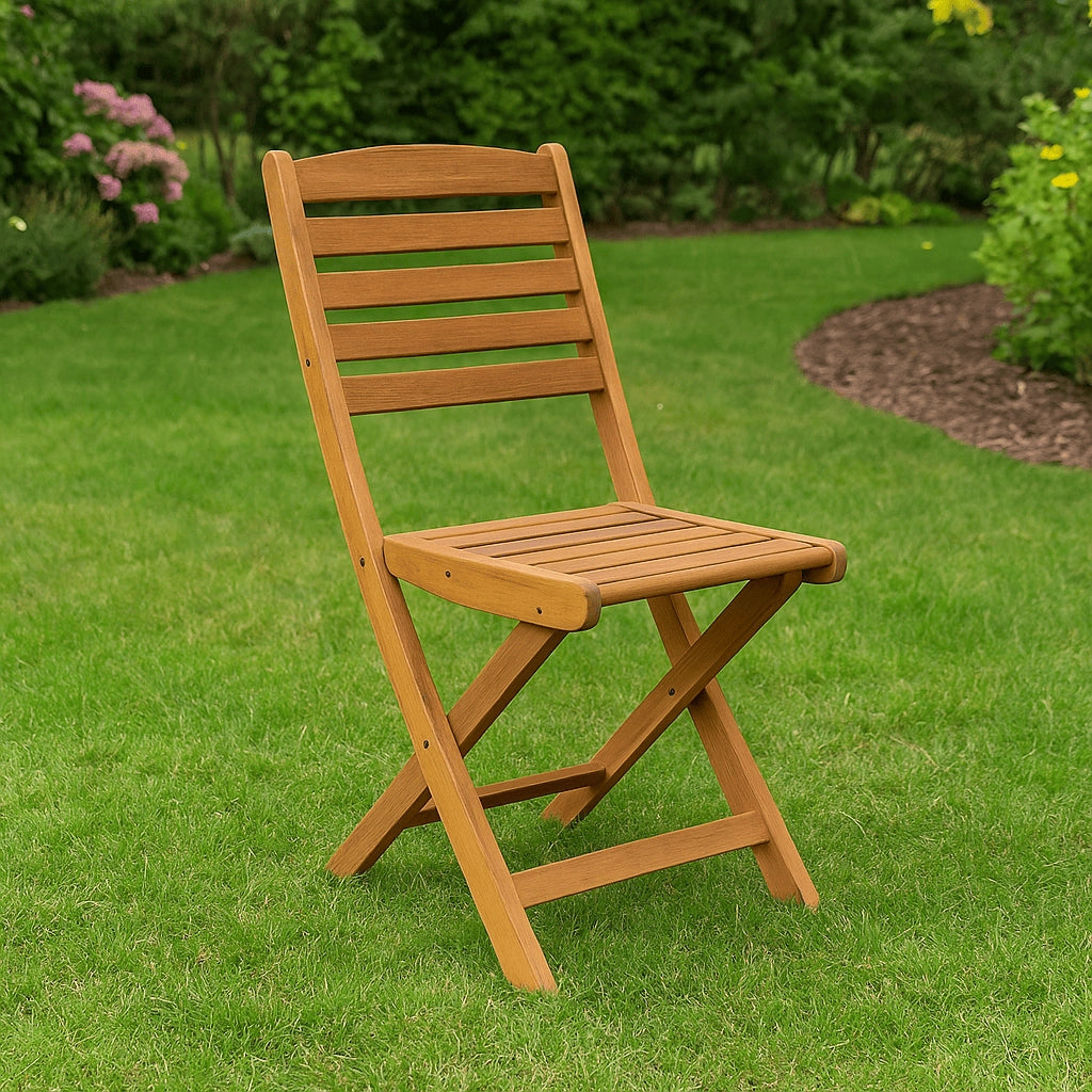 Set 2 Sedie Pieghevoli in Legno di Acacia 40X53XH82CM