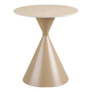 Tavolino d'appoggio Annecy in ceramica effetto travertino e acciaio ø50×56 cm