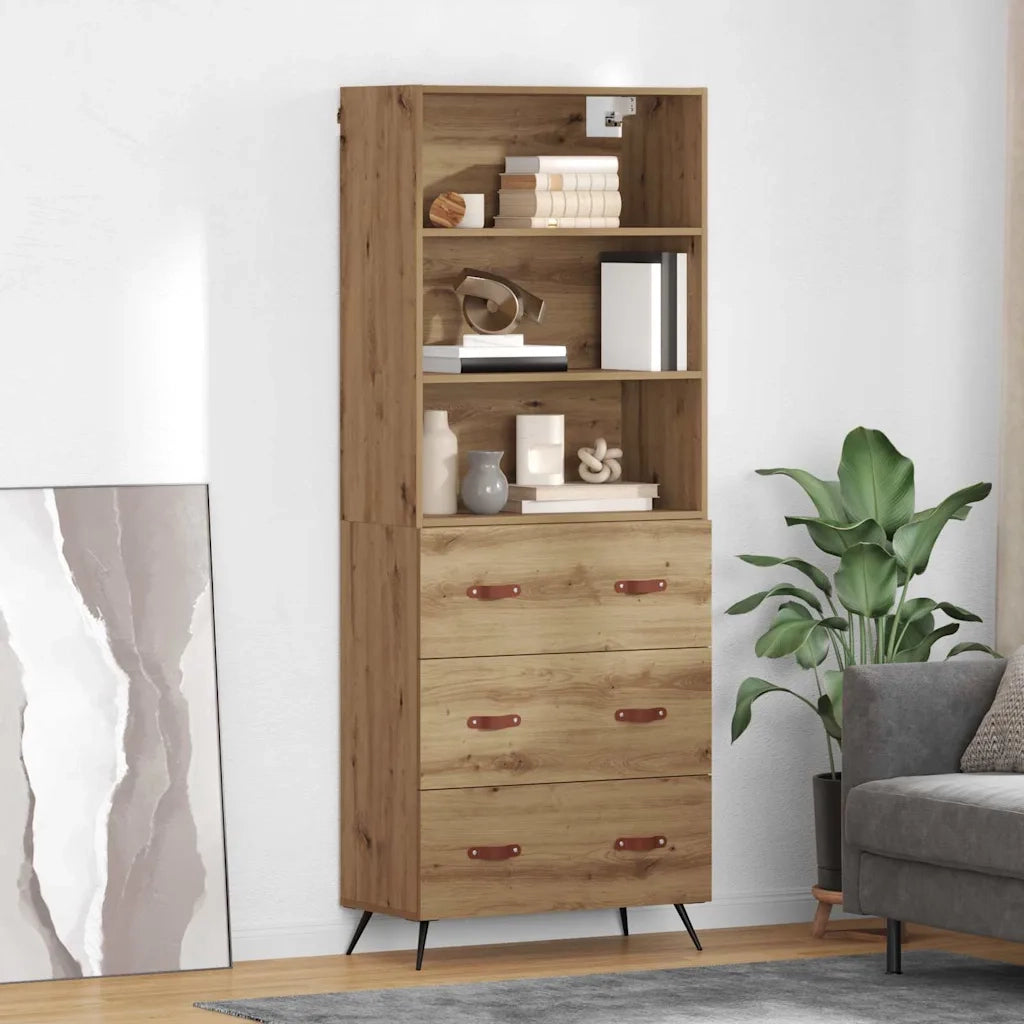 Credenza con Cassetto-Buffet-Armadio da cucina Rovere artigianale 69,5 x 34 x 180 cm 327037