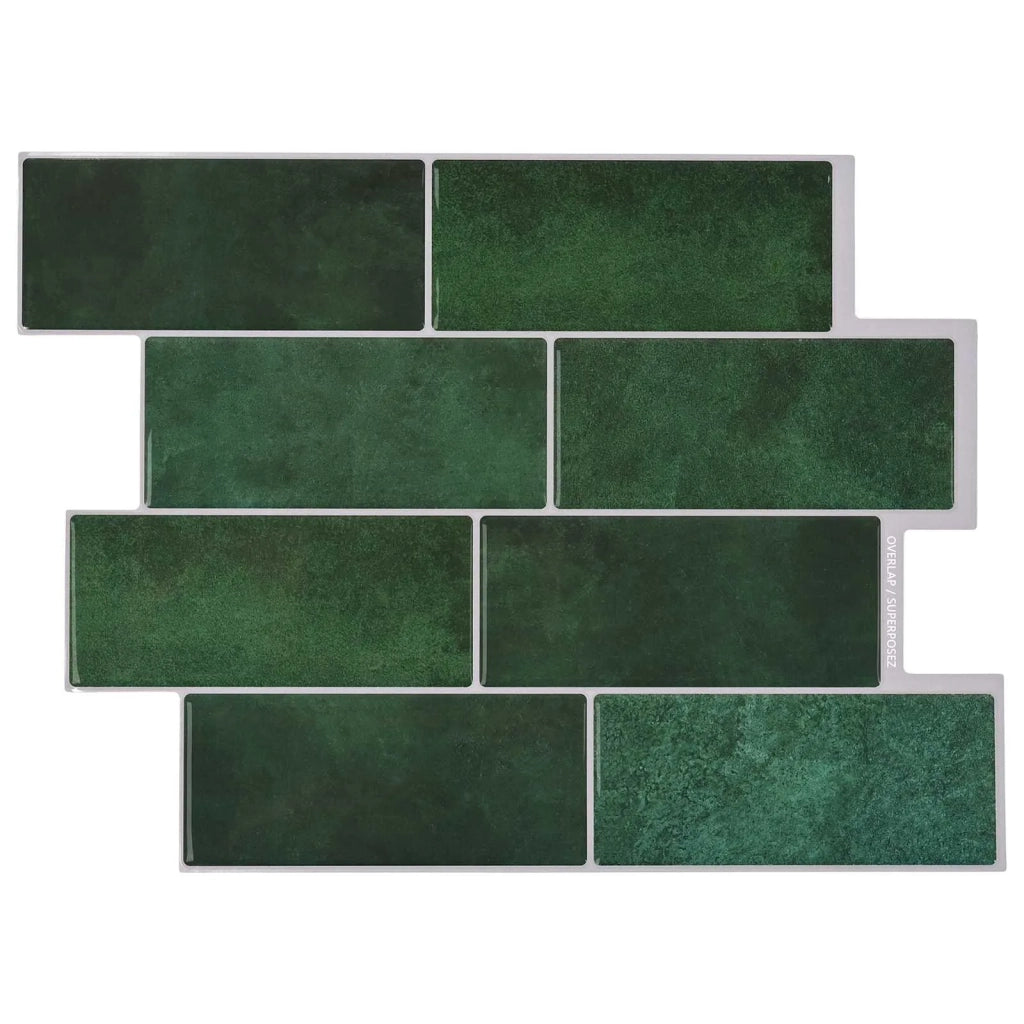 Piastrella subway 20 pz Verde Scuro 29 x 21 cm CFW6420729