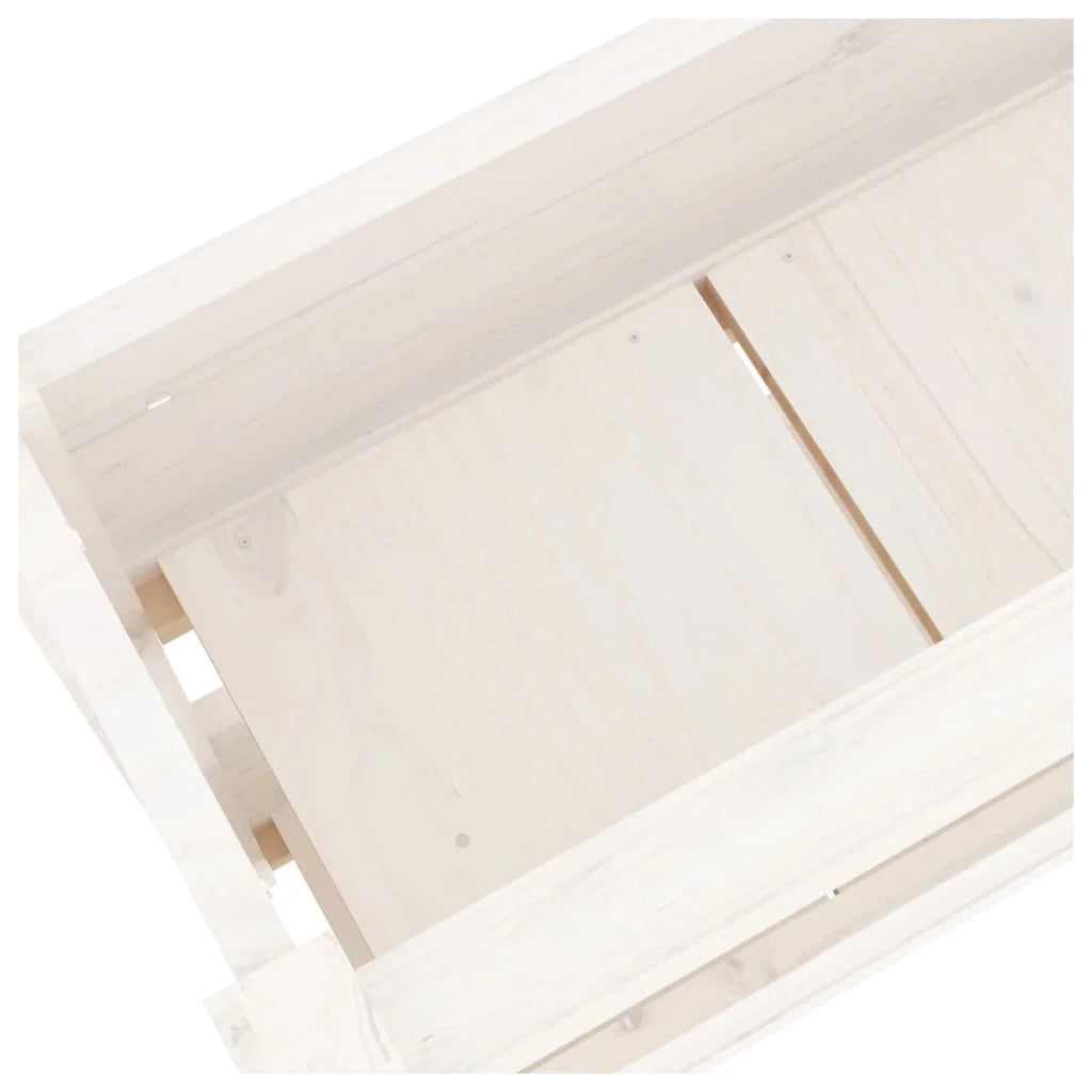 Fioriera rialzata per piante e fiori terrazza giardino 77 x 25 x 66 cm legno massello di pino bianco 02_0037850