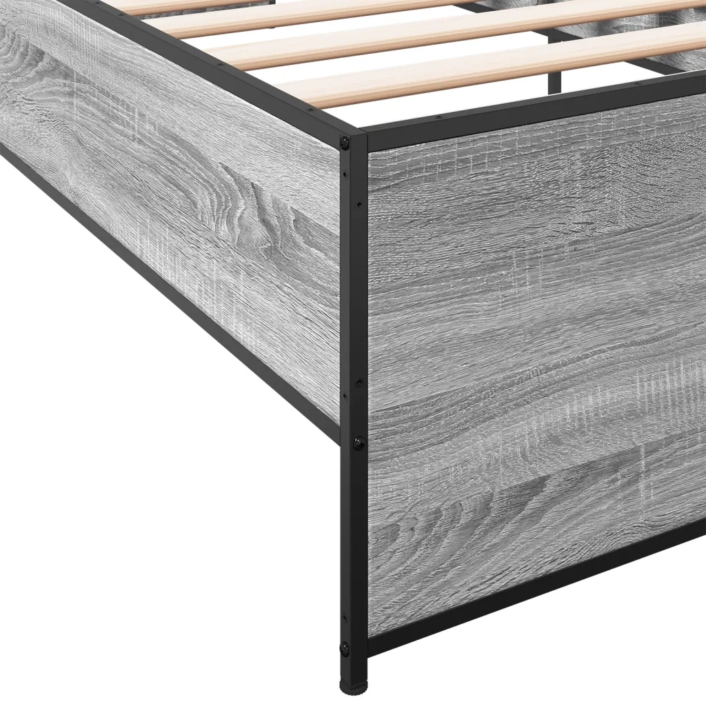 Giroletto-Struttura Letto Grigio Sonoma 75x190cm in Legno Multistrato e Metallo 859857