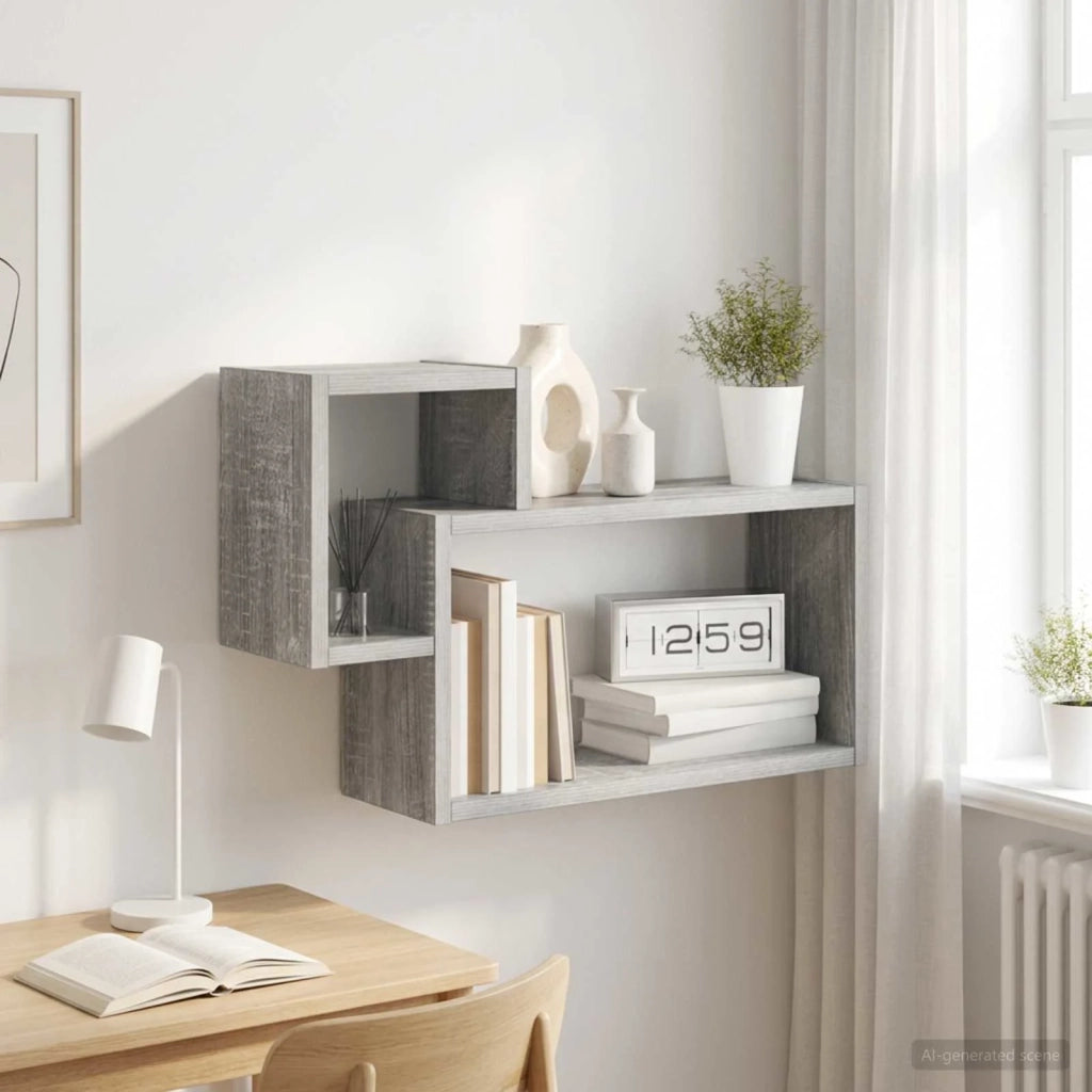 Scaffale da parete A parete Sonoma grigio 55 x 15 x 35 cm 8012113