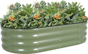 Piantiera Metallica Elevata 120 x 60 x 30 cm Verde Con Parapetto di Sicurezza e Guanti per Giardinaggio