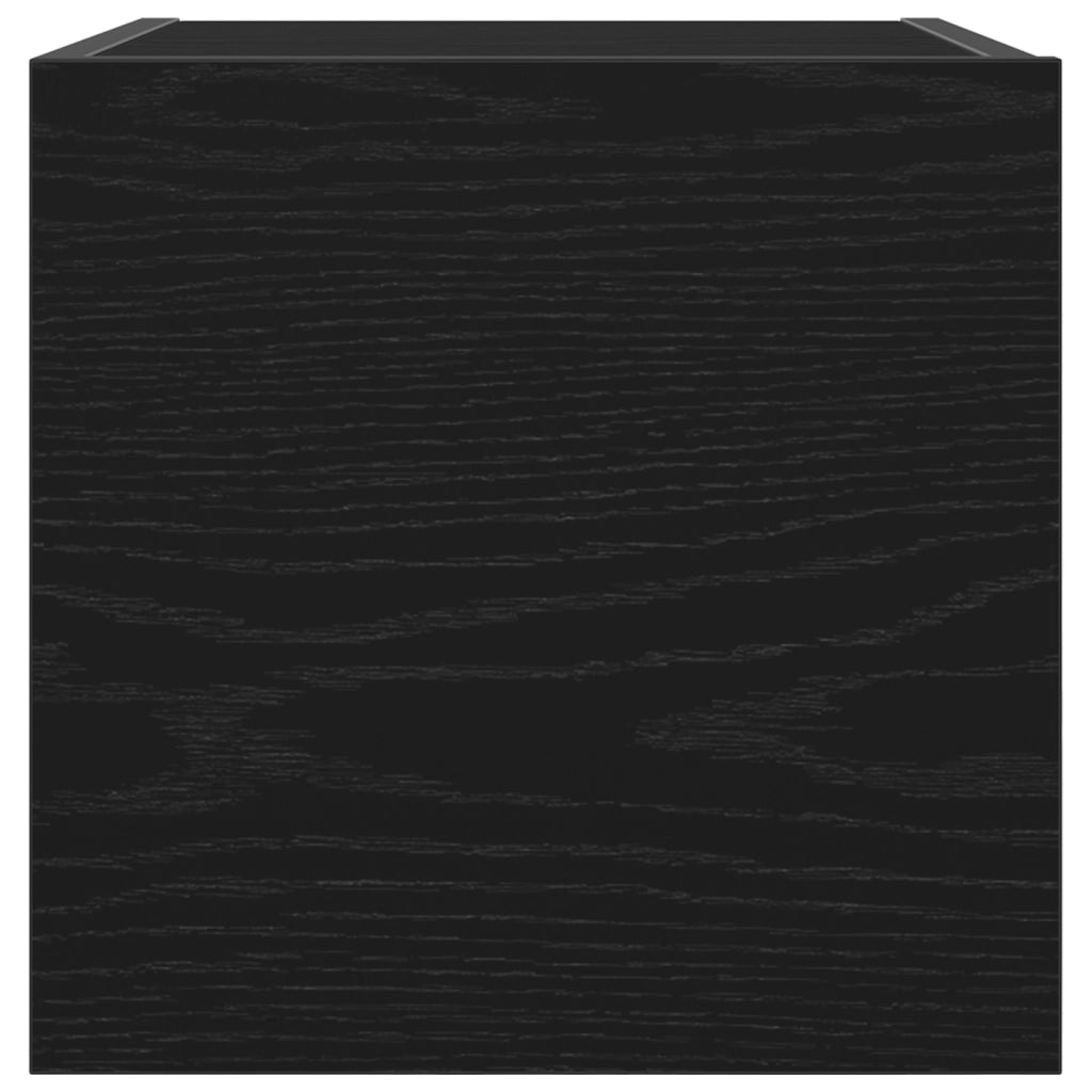 Mobile TV da parete  2 pezzi Rovere Nero 30,5x30x30 cm
