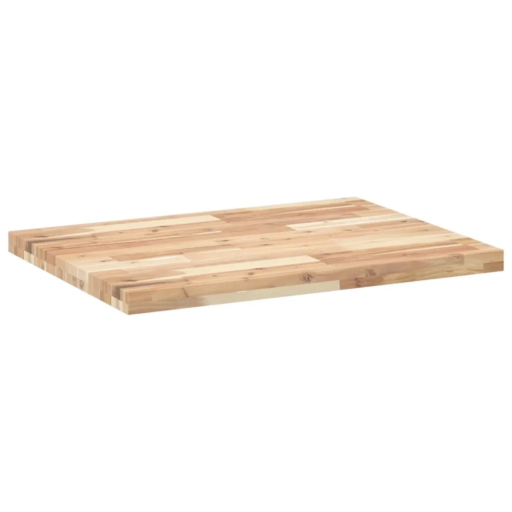 vidaXL Piano da Bagno Non Trattato 80x60x4 cm Legno Massello di Acacia