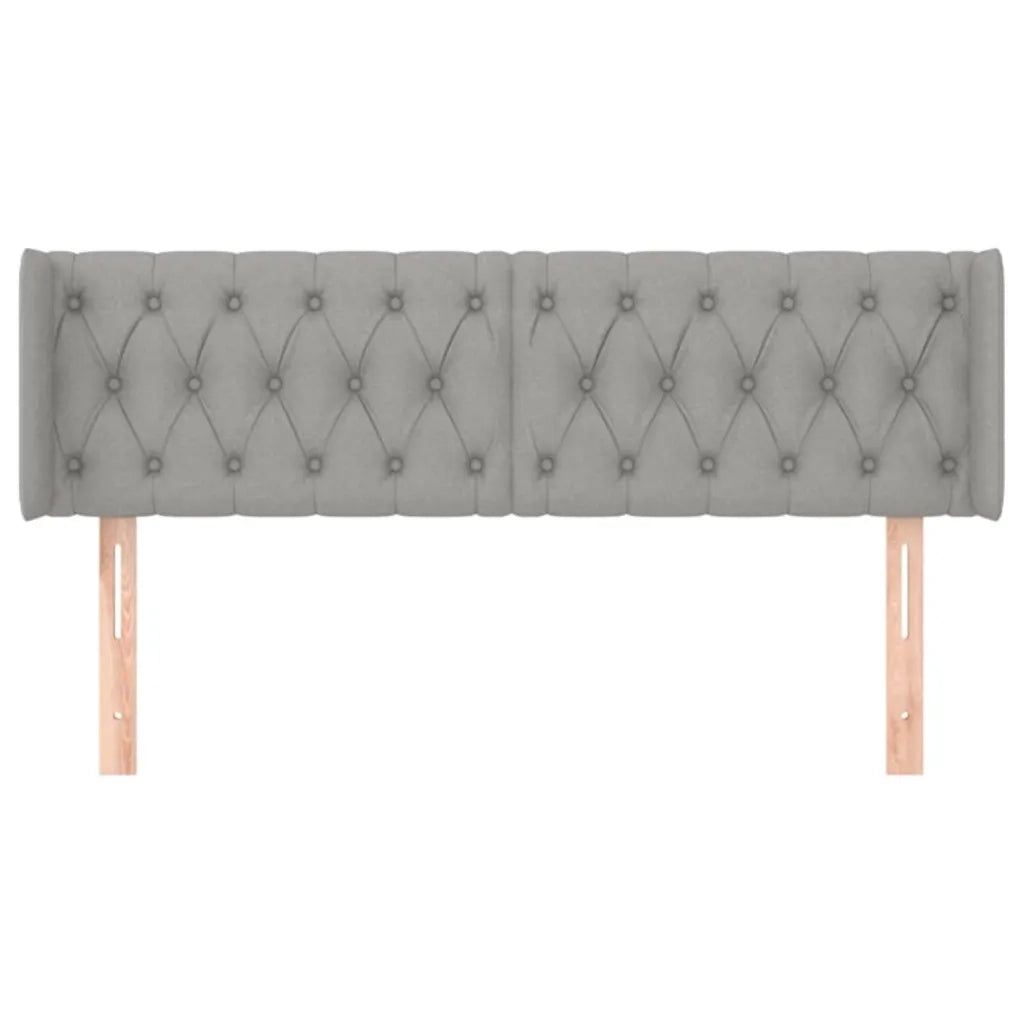 Testiera ad Orecchio-Testata con Orecchie Grigio Chiaro 147x16x78/88 cm in Tessuto 812030