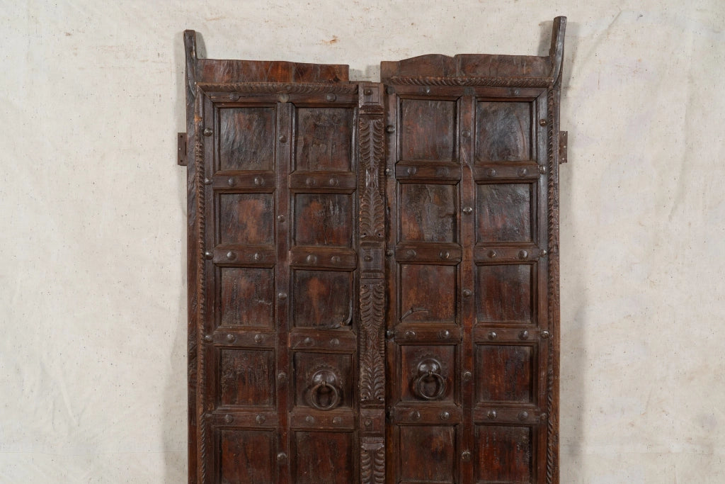 Biscottini Porta portone in legno massello e ferro da interno o da esterno vecchia e antica medievale scorrevole