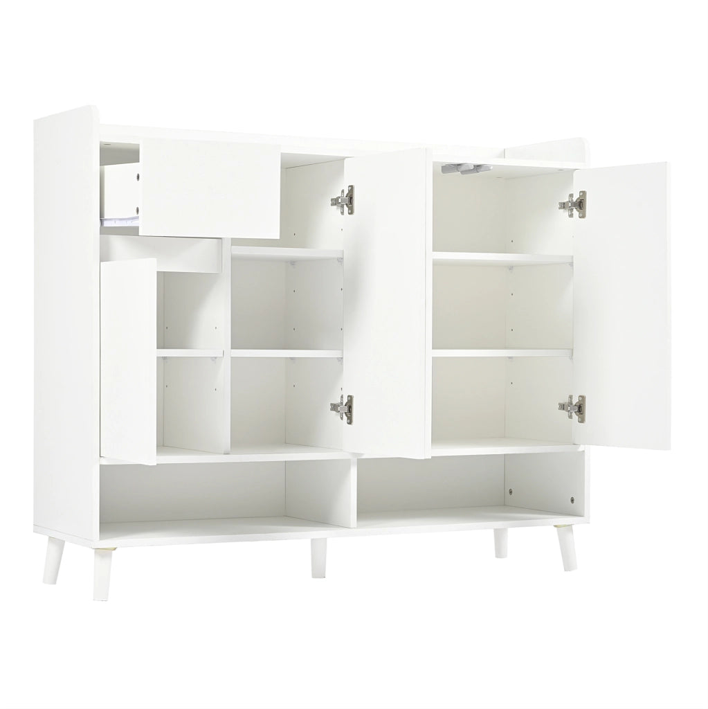 Scarpiera bianca in truciolare 120x35x99 cm
