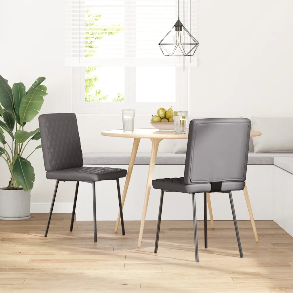 vidaXL Sedie da Pranzo 2 pz Grigie in Similpelle