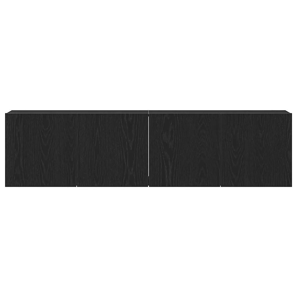 Mobili Porta TV 2 pz-Set di 2 Credenza per TV Rovere Nero 160x30x41 cm Legno Assicellare