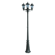 Lampione da Giardino 3 Bracci 215 cm Verde Scuro/Nero Alluminio CFW1131078