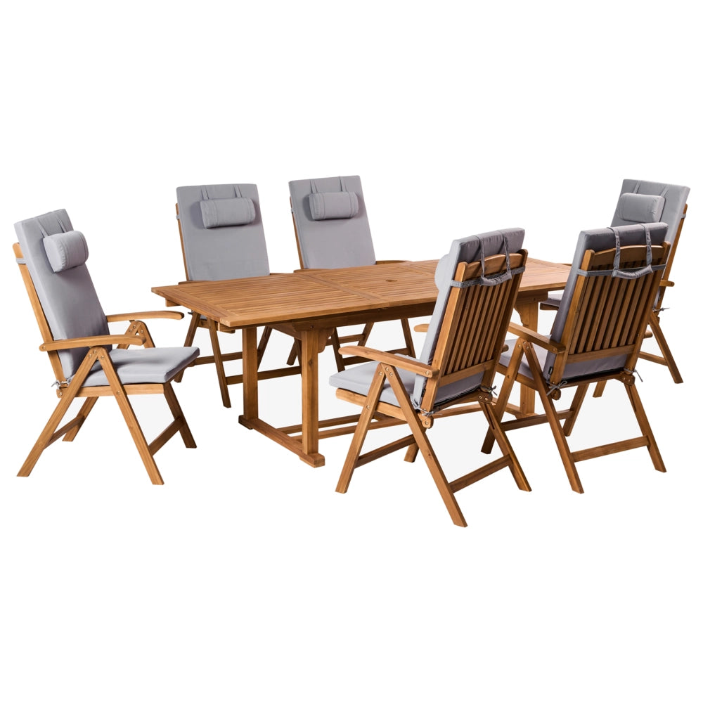 Set di 6 Cuscini in Tessuto grigio chiaro da Schienale per Sedie da Giardino Toscana/Java/Amantea stile elegante