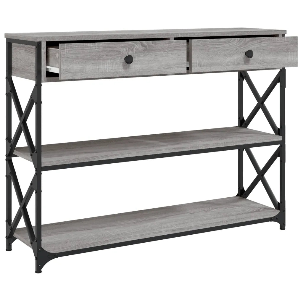 Tavolo Consolle | Tavolo d'Ingresso Grigio Sonoma 100x28x75 cm in Legno Multistrato