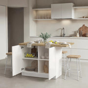 Mobile Dispensa Miha, Isola da Cucina 2 Ripiani Made in Italy, 130x80x90h cm Bianco Lucido