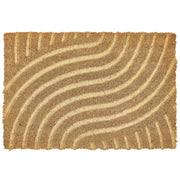 Zerbino in fibra di cocco naturale con fondo in PVC antiscivolo 40 x 60 cm con motivo geometrico in rilievo Decorazione moderna per interni