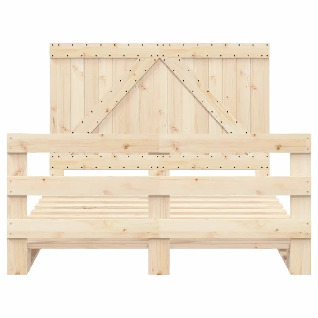Giroletto con Testiera 140x200 cm in Legno Massello di Pino