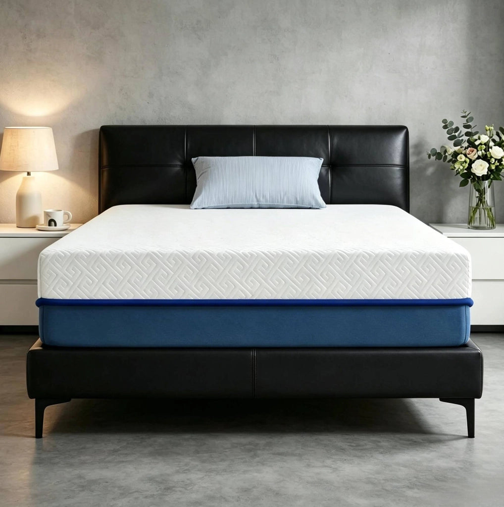 Materasso 90x190 cm in schiuma al tè verde, sfoderabile e lavabile, comfort medio-rigido