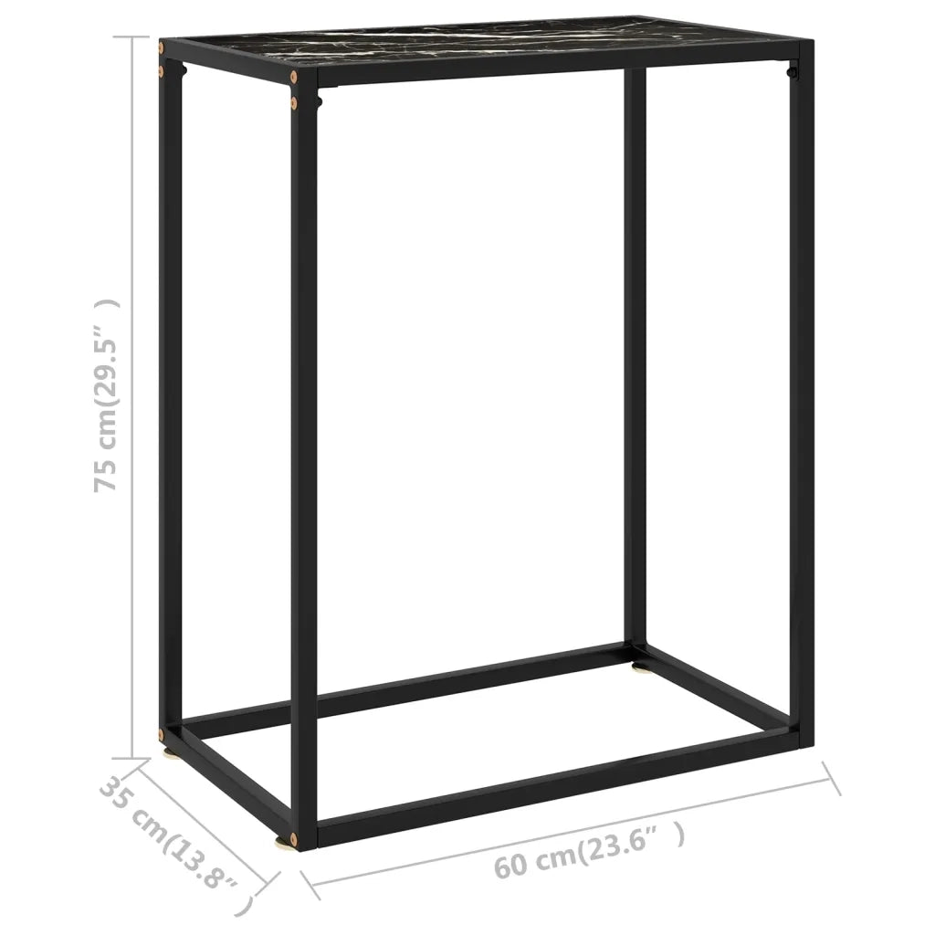 Tavolo Consolle | Tavolo d'Ingresso Nero 60x35x75 cm in Vetro Temperato