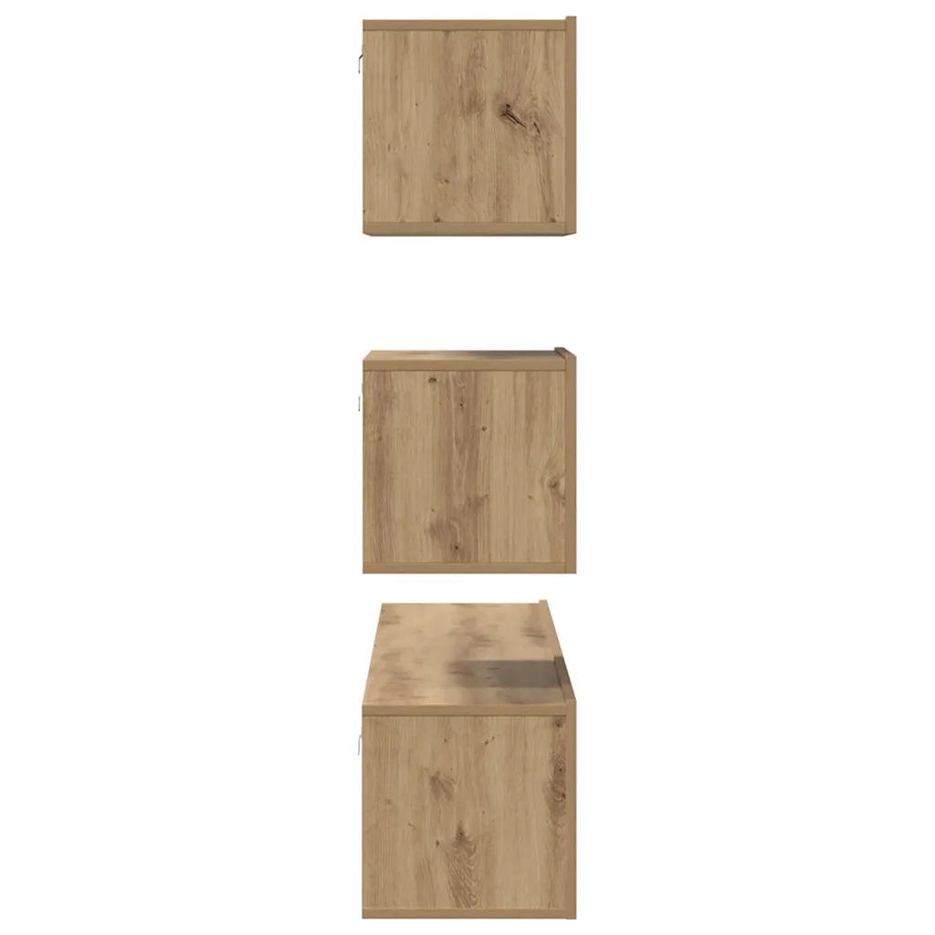 Set mobile TV 4 pz-Set di 4 Credenza per TV Rovere artigianale Legno multistrato 174219