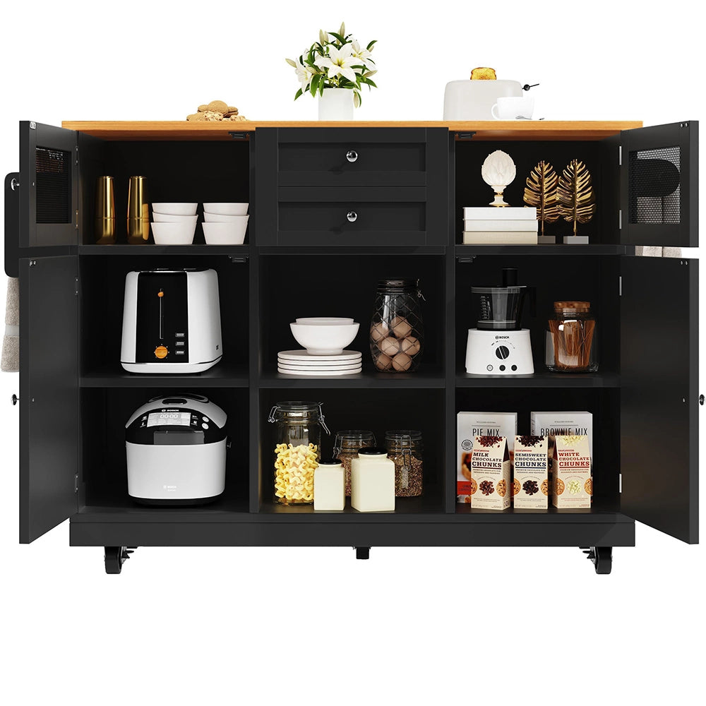 Isola cucina 3D - Xylo - nero porte tridimensionali regolabile