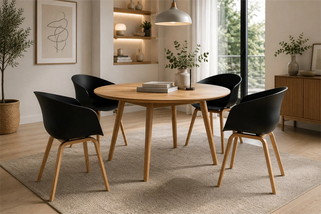 Sedia da pranzo nera, poltrona in stile scandinavo - Dorina (2 pz) - SD10DOPL
