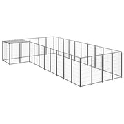 Recinto per animali da esterno per cani 13,31 m² 110 cm acciaio nero 02_0000494