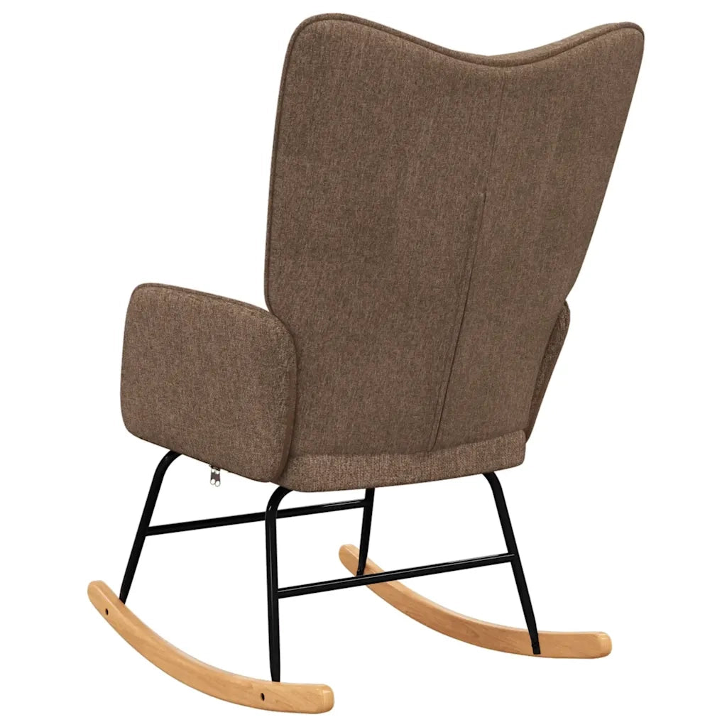 Sedia a Dondolo Marrone in Tessuto 328010