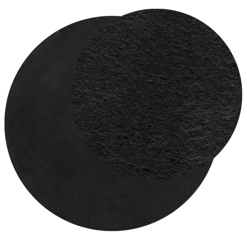 Tappeto a Pelo Corto HUARTE Morbido e Lavabile Nero Ø 200 cm 375126