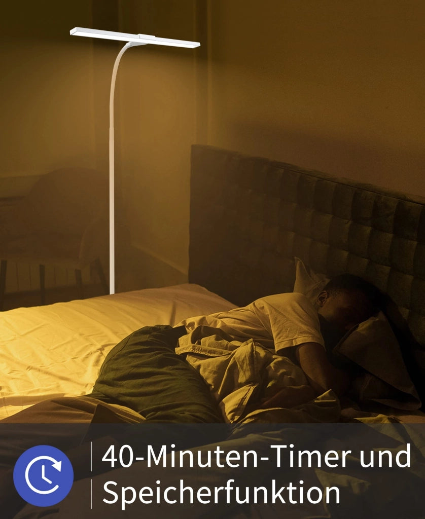 ZMH Lampada da Terra a LED Moderna Lampada da Lettura Touch con Timer Illuminazione per Ufficio