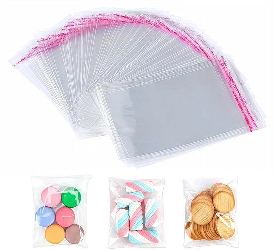 300 zacchetti di cellofan, adesivi, 13 x 19 cm, sacchetti in plastica, zacchetti cellofan adesivi, sacchetti trasparenti per biscotti, per dolci, regali