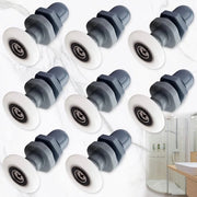Set di 8 rotelle per doccia, parti di ricambio per rotelle per doccia, guida per rotelle per cabina doccia, parti di ricambio per rotelle per cabina doccia, diametro 25 mm, per porte in vetro con spessore di circa 4-6 mm.