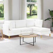 Set di divani modulari con spazio di archiviazione 4 pcs Bianco