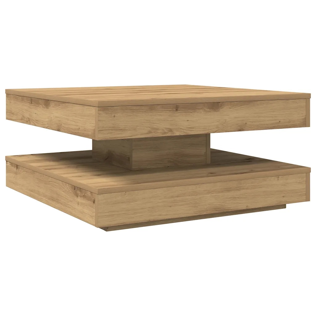 Tavolino da Caff¨¨ Girevole a 360 Gradi-Tavolino da soggiorno Artigianale 70x70x34,5cm