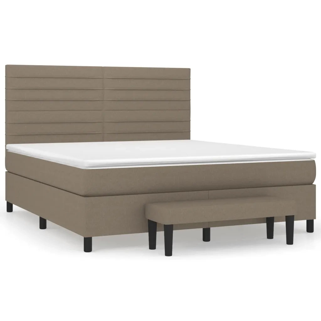 Giroletto a Molle con Materasso Tortora 160x200 cm in Tessuto 3136689