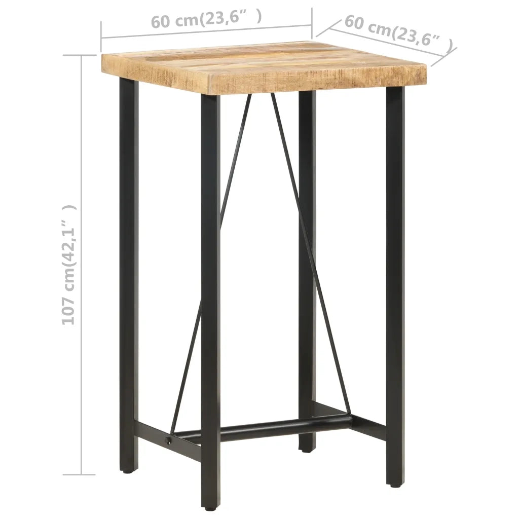 Tavolo da Bar 60x60x107 cm in Legno Ruvido di Mango 286610